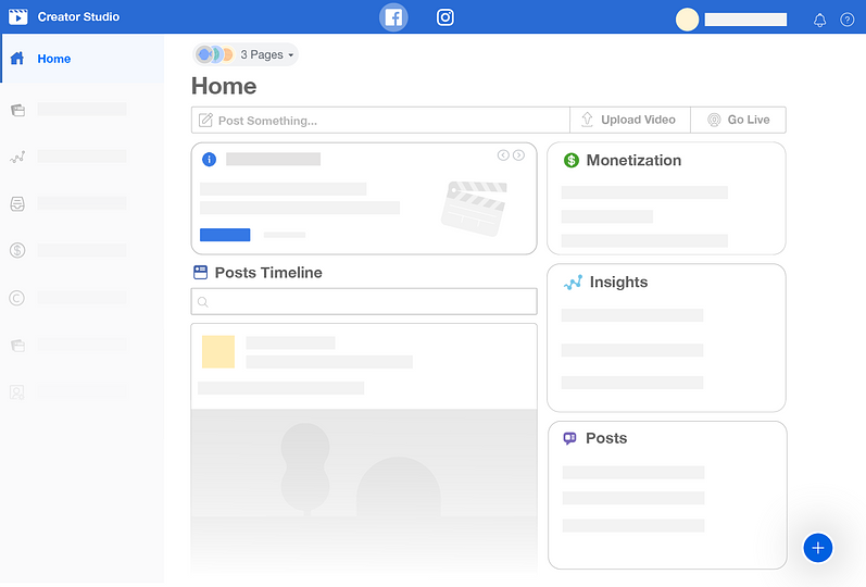 Screenshot of Meta's Creator Studio interface