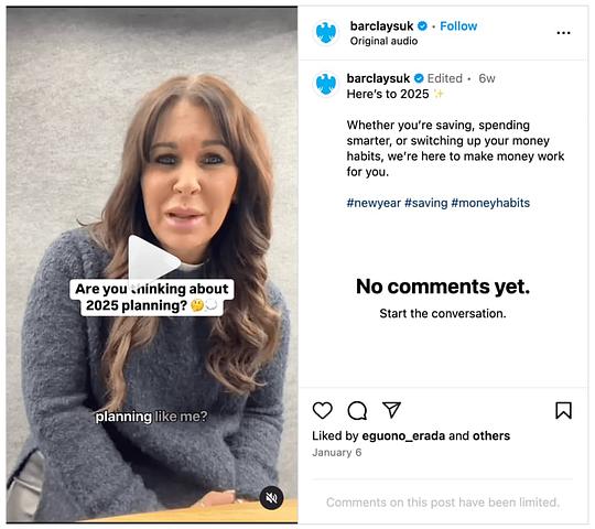A post from UK-based financial giant Barclay's that engages audiences with educational content