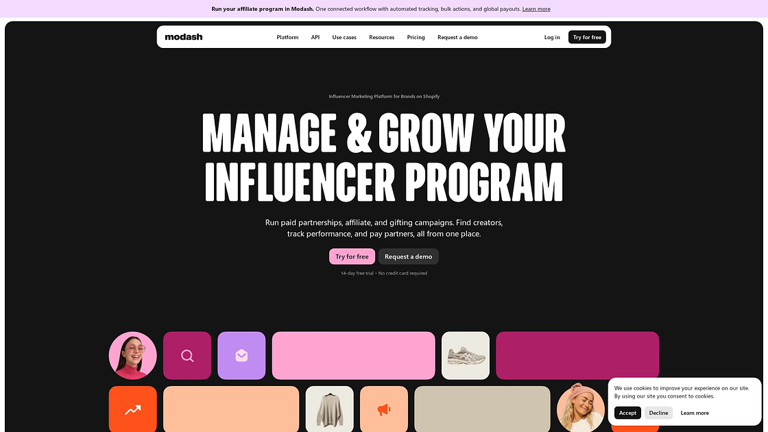 Modash outreach and contact discovery interface
