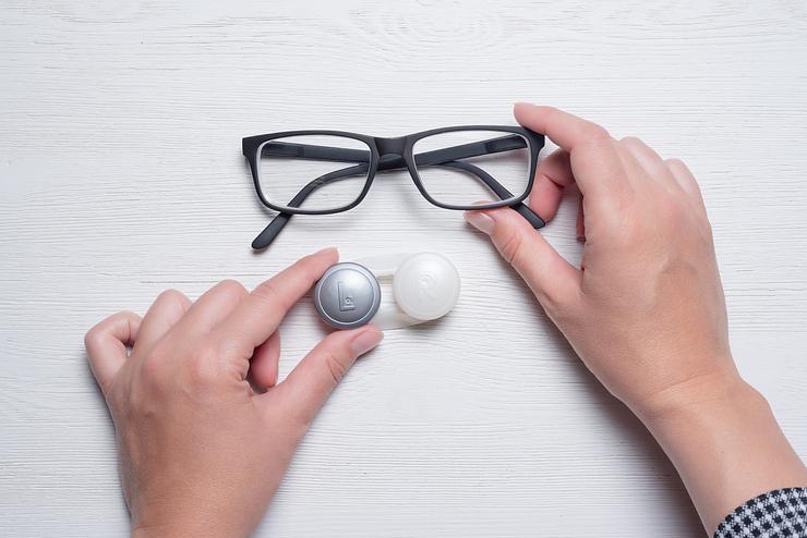 A man suffering from eye strain