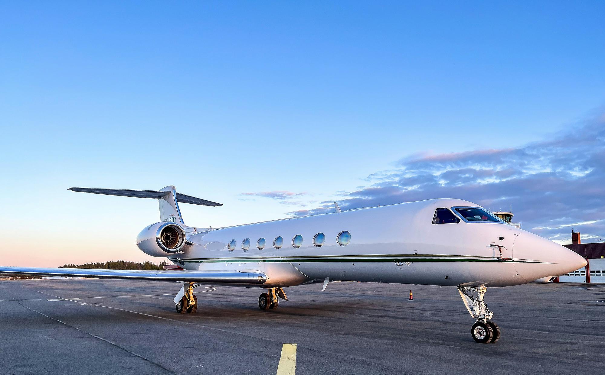 private jet on the tarmac ready for summer travel