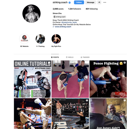 Simon Chu posts sparring videos on his Instagram and has several online tutorials hosted on his website.